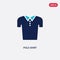 Two color polo shirt vector icon from clothes concept. isolated blue polo shirt vector sign symbol can be use for web, mobile and