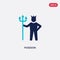 Two color poseidon vector icon from greece concept. isolated blue poseidon vector sign symbol can be use for web, mobile and logo