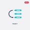 Two color priority vector icon from content concept. isolated blue priority vector sign symbol can be use for web, mobile and logo