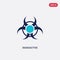 Two color radioactive vector icon from ecology concept. isolated blue radioactive vector sign symbol can be use for web, mobile