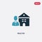 Two color realtor vector icon from real estate concept. isolated blue realtor vector sign symbol can be use for web, mobile and