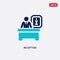 Two color reception vector icon from hotel concept. isolated blue reception vector sign symbol can be use for web, mobile and logo