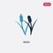 Two color reeds vector icon from nature concept. isolated blue reeds vector sign symbol can be use for web, mobile and logo. eps