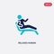 Two color relaxed human vector icon from feelings concept. isolated blue relaxed human vector sign symbol can be use for web,