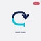 Two color right curve vector icon from arrows concept. isolated blue right curve vector sign symbol can be use for web, mobile and