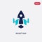 Two color rocket ship vector icon from astronomy concept. isolated blue rocket ship vector sign symbol can be use for web, mobile