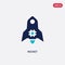 Two color rocket vector icon from artificial intelligence concept. isolated blue rocket vector sign symbol can be use for web,