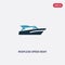 Two color roofless speed boat vector icon from nautical concept. isolated blue roofless speed boat vector sign symbol can be use