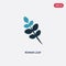 Two color rowan leaf vector icon from nature concept. isolated blue rowan leaf vector sign symbol can be use for web, mobile and