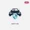 Two color safety car vector icon from security concept. isolated blue safety car vector sign symbol can be use for web, mobile and