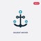 Two color sailboat anchor vector icon from people skills concept. isolated blue sailboat anchor vector sign symbol can be use for