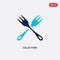 Two color salad fork vector icon from bistro and restaurant concept. isolated blue salad fork vector sign symbol can be use for