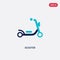 Two color scooter vector icon from delivery and logistic concept. isolated blue scooter vector sign symbol can be use for web,