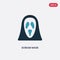 Two color scream mask vector icon from logo concept. isolated blue scream mask vector sign symbol can be use for web, mobile and