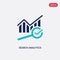 Two color search analytics vector icon from business and analytics concept. isolated blue search analytics vector sign symbol can