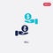 Two color sell vector icon from cryptocurrency economy concept. isolated blue sell vector sign symbol can be use for web, mobile