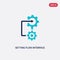 Two color setting flow interface vector icon from business and analytics concept. isolated blue setting flow interface vector sign