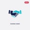 Two color shaking hands vector icon from business concept. isolated blue shaking hands vector sign symbol can be use for web,