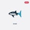 Two color shark vector icon from nautical concept. isolated blue shark vector sign symbol can be use for web, mobile and logo. eps