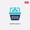 Two color shopping basket vector icon from football concept. isolated blue shopping basket vector sign symbol can be use for web,