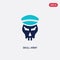 Two color skull army vector icon from army and war concept. isolated blue skull army vector sign symbol can be use for web, mobile