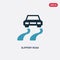 Two color slippery road vector icon from insurance concept. isolated blue slippery road vector sign symbol can be use for web,