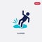 Two color slippery vector icon from cleaning concept. isolated blue slippery vector sign symbol can be use for web, mobile and