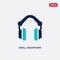 Two color small headphone vector icon from general concept. isolated blue small headphone vector sign symbol can be use for web,