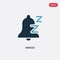 Two color snooze vector icon from miscellaneous concept. isolated blue snooze vector sign symbol can be use for web, mobile and