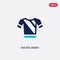 Two color soccer jersey vector icon from football concept. isolated blue soccer jersey vector sign symbol can be use for web,