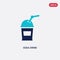 Two color soda drink vector icon from american football concept. isolated blue soda drink vector sign symbol can be use for web,