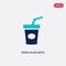 Two color soda glass with a straw vector icon from american football concept. isolated blue soda glass with a straw vector sign