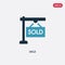 Two color sold vector icon from real estate concept. isolated blue sold vector sign symbol can be use for web, mobile and logo.