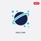 Two color space junk vector icon from astronomy concept. isolated blue space junk vector sign symbol can be use for web, mobile