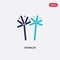 Two color sparkler vector icon from india and holi concept. isolated blue sparkler vector sign symbol can be use for web, mobile