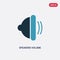 Two color speakers volume vector icon from multimedia concept. isolated blue speakers volume vector sign symbol can be use for web