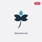 Two color sprig with five leaves vector icon from nature concept. isolated blue sprig with five leaves vector sign symbol can be