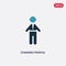 Two color standing frontal man vector icon from people concept. isolated blue standing frontal man vector sign symbol can be use
