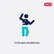 Two color stick man excersicing vector icon from behavior concept. isolated blue stick man excersicing vector sign symbol can be