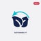 Two color sustainability vector icon from ecology concept. isolated blue sustainability vector sign symbol can be use for web,