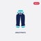 Two color sweatpants vector icon from clothes concept. isolated blue sweatpants vector sign symbol can be use for web, mobile and