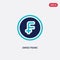 Two color swiss franc vector icon from e-commerce and payment concept. isolated blue swiss franc vector sign symbol can be use for