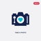 Two color take a photo vector icon from love & wedding concept. isolated blue take a photo vector sign symbol can be use for web,