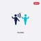 Two color talking vector icon from communication concept. isolated blue talking vector sign symbol can be use for web, mobile and