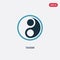 Two color taoism vector icon from religion concept. isolated blue taoism vector sign symbol can be use for web, mobile and logo.