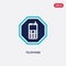 Two color telephone vector icon from airport terminal concept. isolated blue telephone vector sign symbol can be use for web,