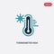 Two color thermometer high temperature vector icon from nature concept. isolated blue thermometer high temperature vector sign