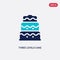 Two color three levels cake vector icon from bistro and restaurant concept. isolated blue three levels cake vector sign symbol can