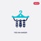 Two color ties on hanger vector icon from fashion concept. isolated blue ties on hanger vector sign symbol can be use for web,