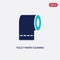 Two color toilet paper cleaning vector icon from cleaning concept. isolated blue toilet paper cleaning vector sign symbol can be